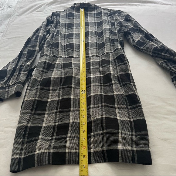 Sezane Capri Flannel Shirtdress Mini Wrap Washington Check French Academia 40 - Picture 16 of 16